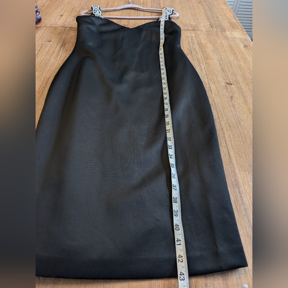 TED BAKER Mally Embellished Rhinestones Strap Bodycon Black Dress NWT Size 4 - Picture 8 of 15